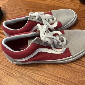 Vans Women Red and Gray Sneakers